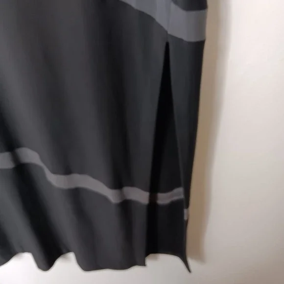 Kamali Kulture Black Gray Stripe Maxi Dress L Modern Glam Elegant Sleek Chic - Picture 4 of 8